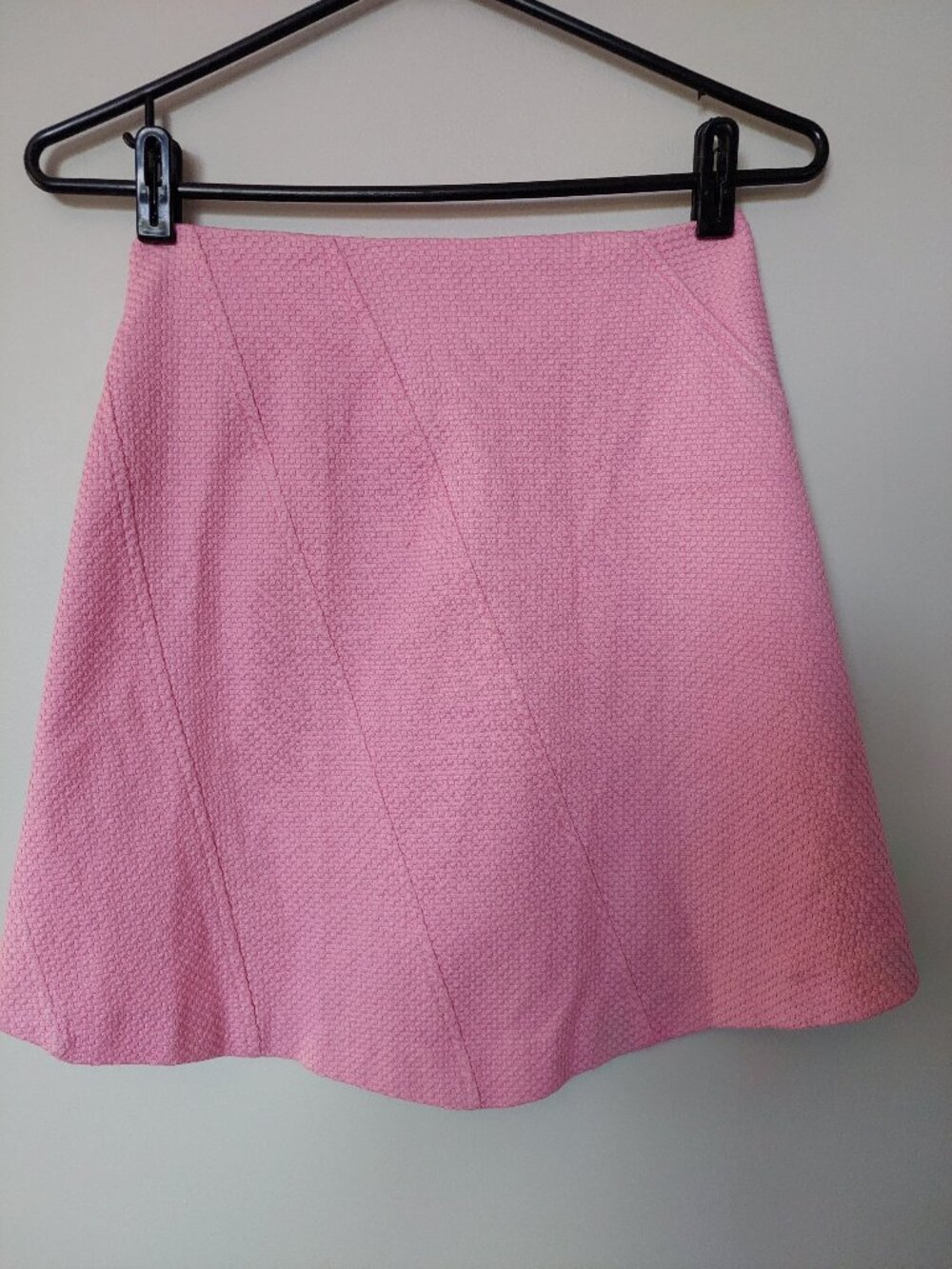 Divina Italy Size 6 pink cotton waffle-texture A-line Skirt